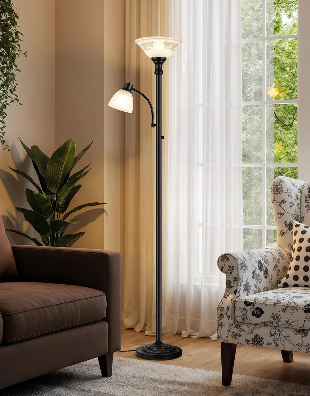 Torchiere Floor Lamps for Living Room, 71" Tall Standing Lamp with Thick...