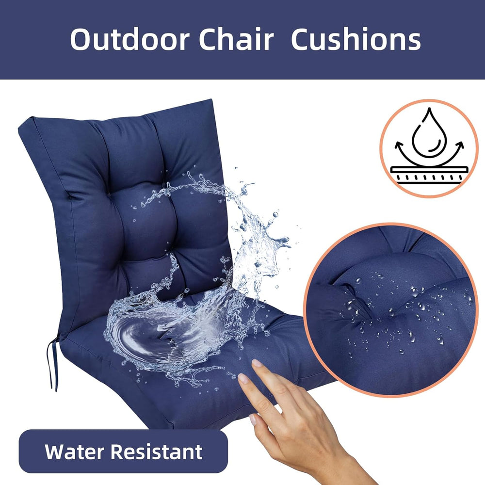 Outdoor Wicker Chair Cushions Set of 2 Printed Flower Patio Chair Cushion wit...