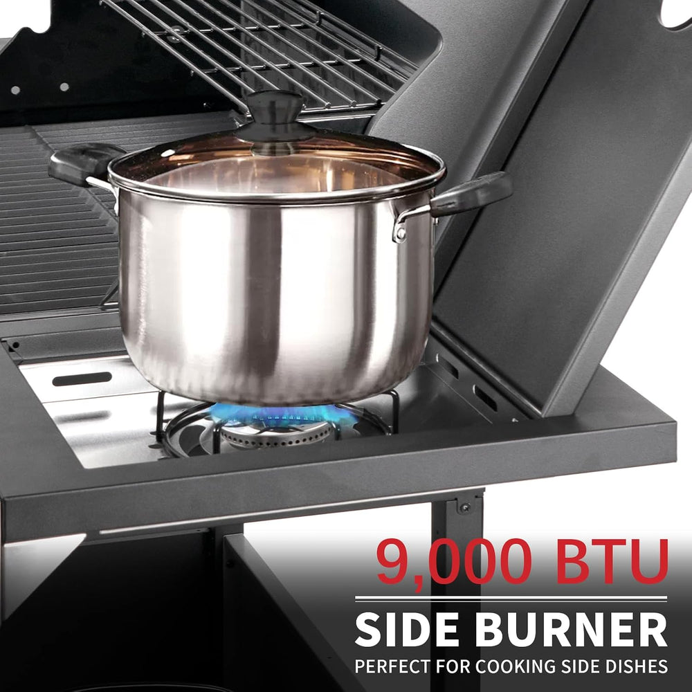 Kendane 4-Burner Propane Gas BBQ Grill with Side Burner, Barbecue Gas Grill w...