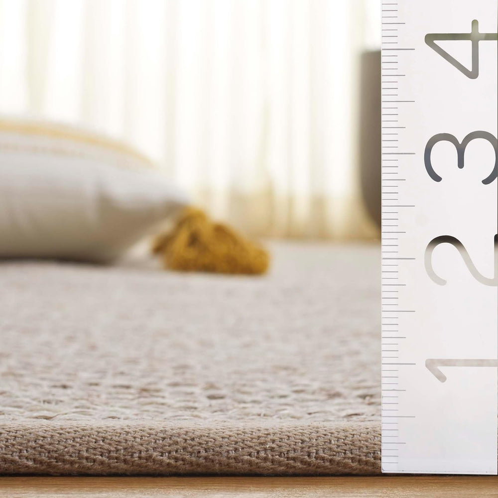 SAFAVIEH Area Rug 6' Square - Natural Fiber Collection - Marble & Bei...