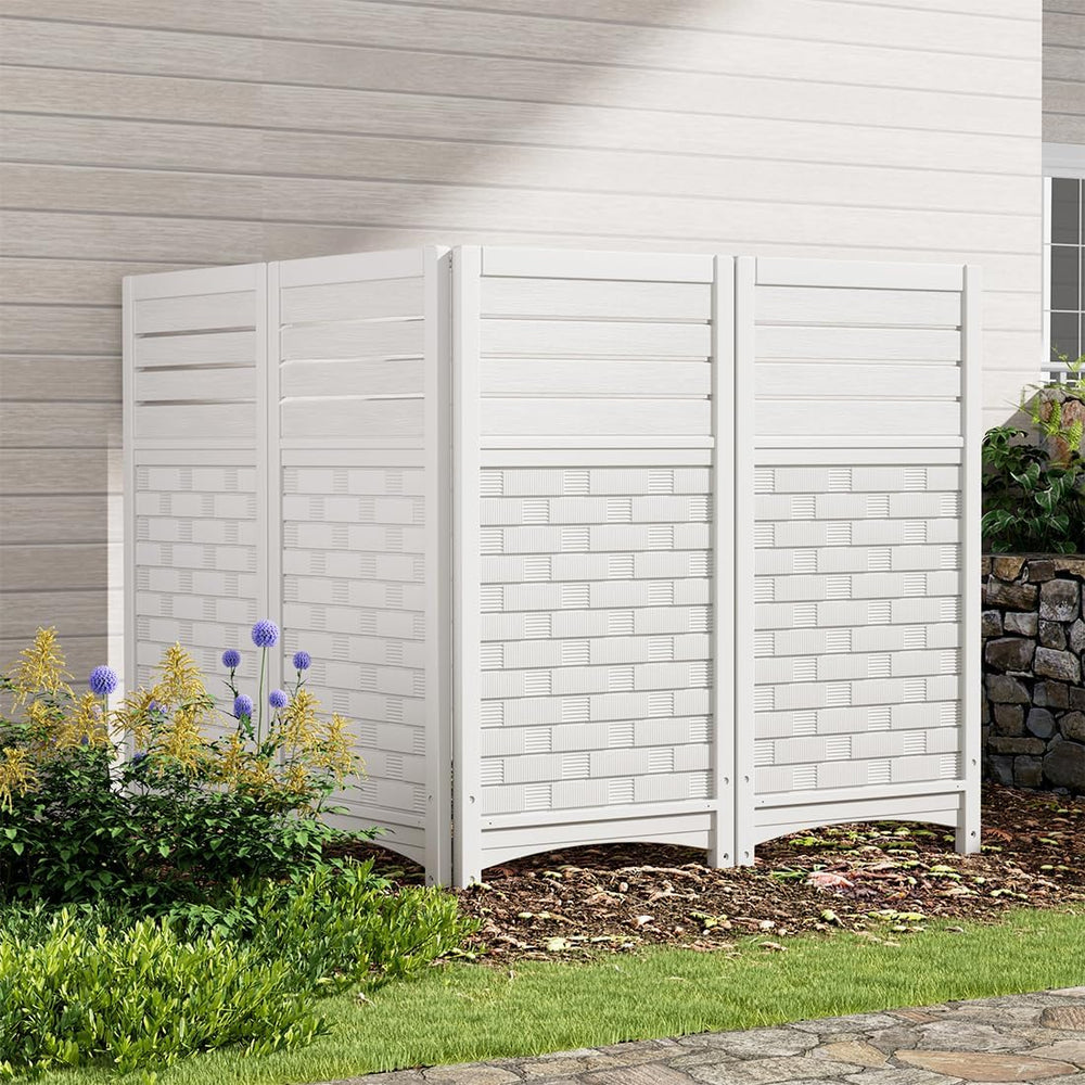 KINYING Air Conditioner Fence Privacy Screen,4 Panels Pool Equipment Trash Ca...