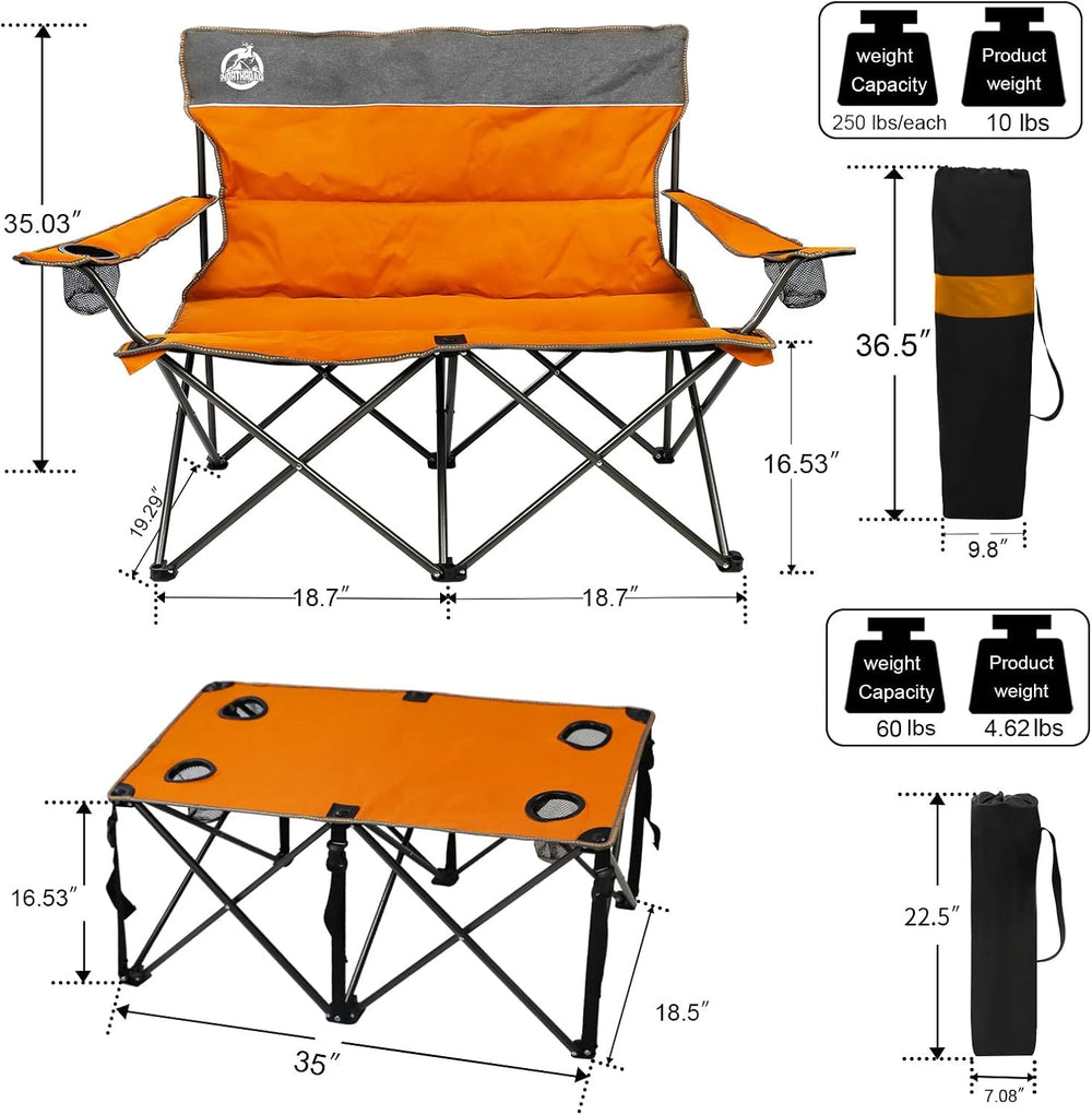 Northroad Folding Camping Chair Set of 4, Portable Collapsible Conversation S...