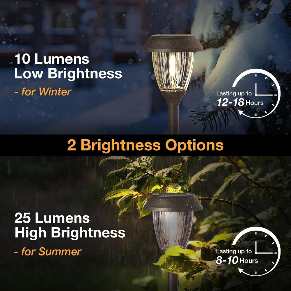 XMCOSY+ Solar Pathway Lights Outdoor, 6 Pack 2-Mode Solar Garden Lights