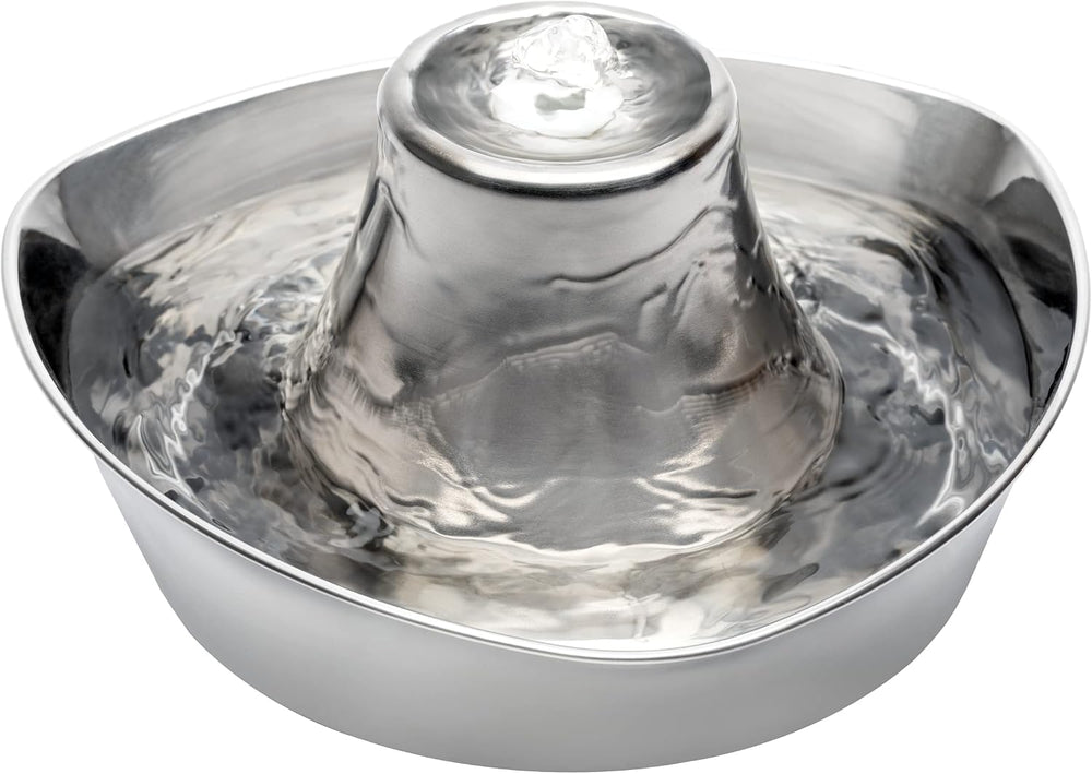 PetSafe Seaside Stainless Cat & Dog Fountain, 60 oz, 2 Filters & Pump