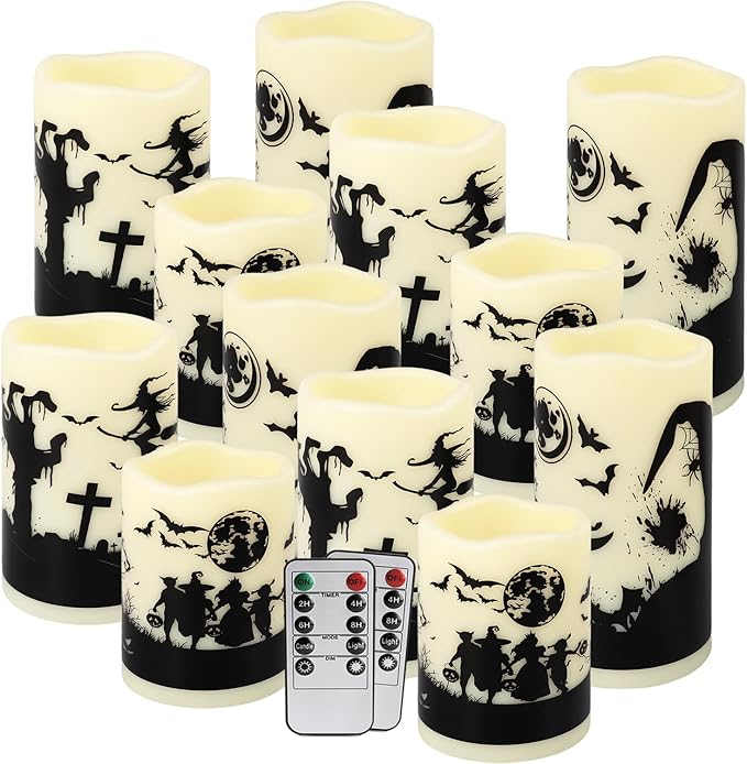 12-Pack Waterproof -Flameless Led Candles，Remote Control and Timer Functions ...
