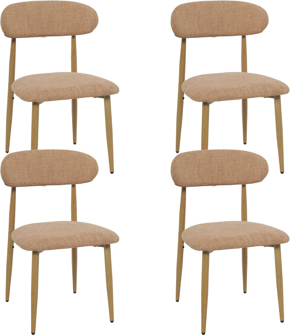 FREKEN Modern Upholstered Dining Chairs Set of 4, Mid-Century Metal Frame wit...