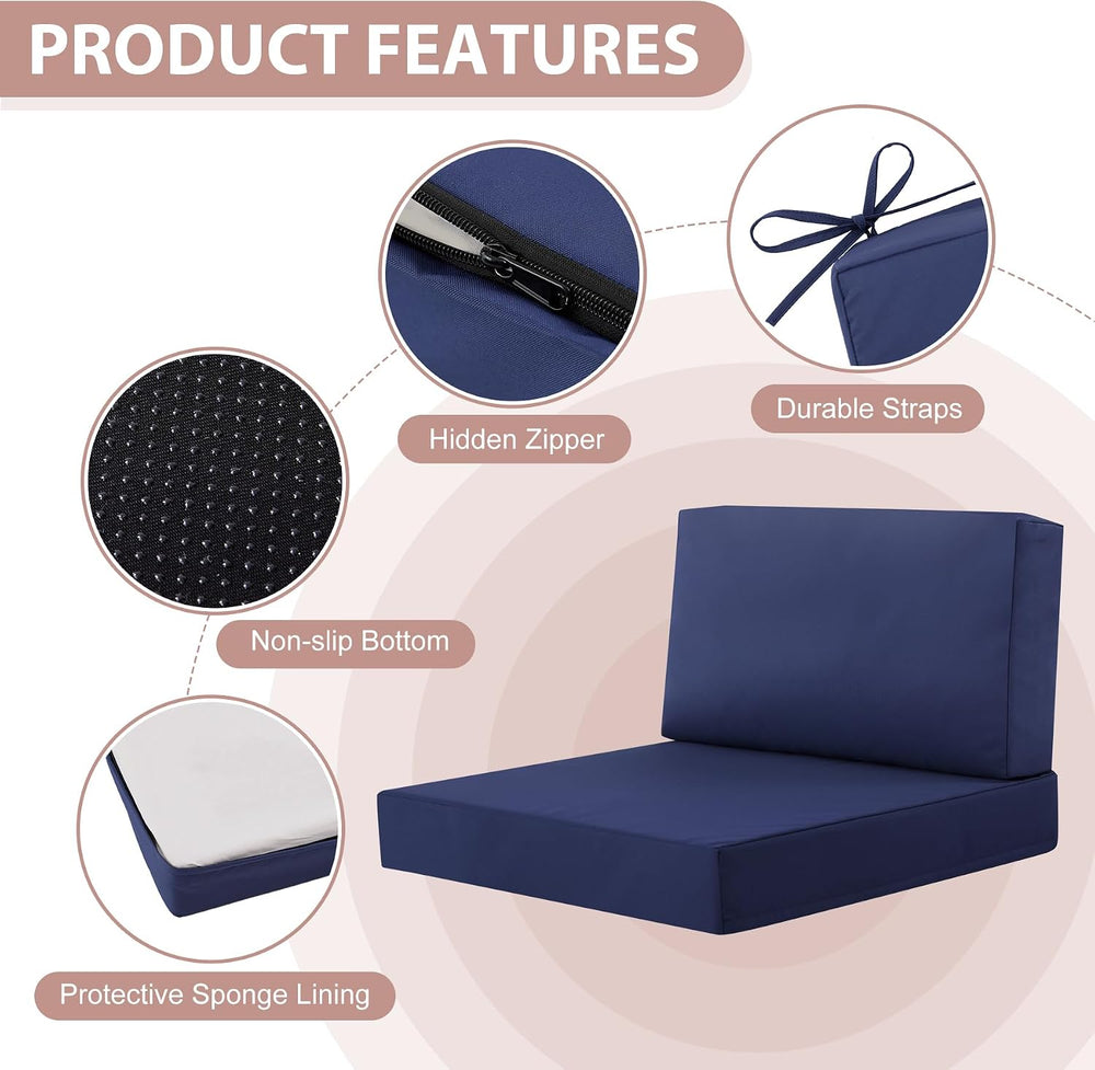 7-Piece Patio Furniture Cushions Set, Replacement Outdoor Cushions for 4-Seat...