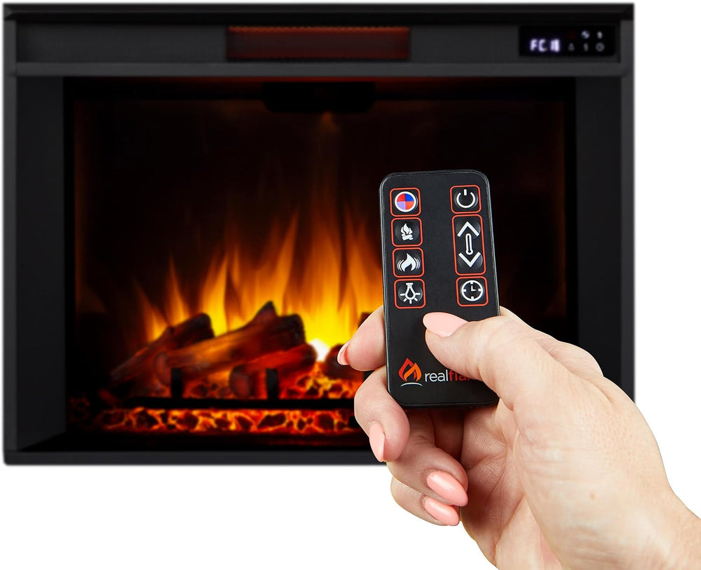 Real Flame Callaway 63" Grand Electric Fireplace with Mantel in Chestnut...