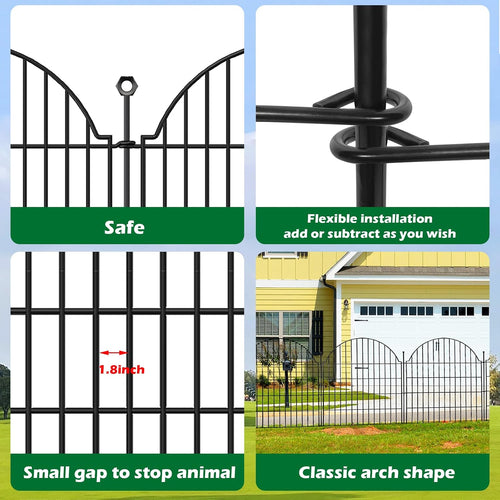 10 panels no dig decorative outdoor garden fence, side view