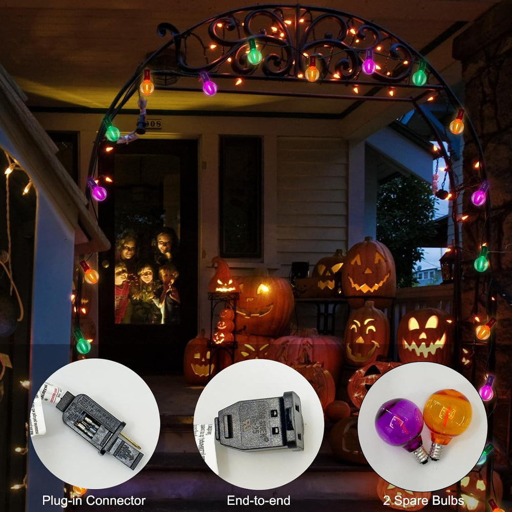 SUNSGNE 25FT Globe Outdoor Halloween String Lights G40 LED String Lights with...