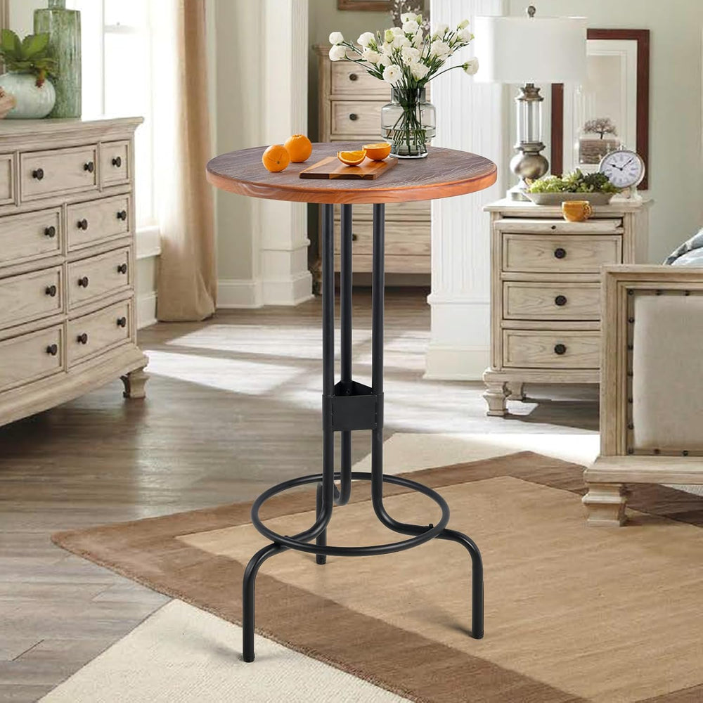LOKKHAN 41.42-Inch Café Pub Bistro Bar Table, Industrial Design Metal Base, R...
