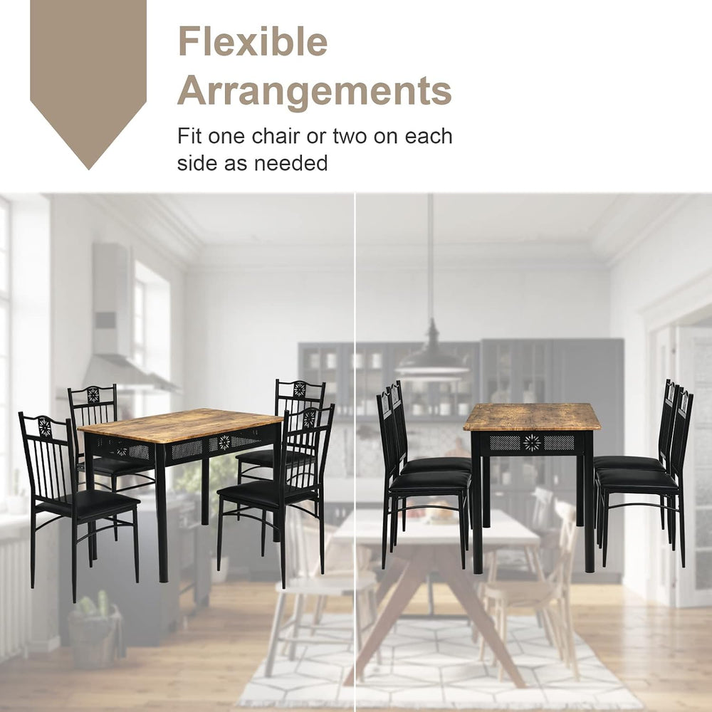 COSTWAY 5 Pieces Dining Table Set, Modern Kitchen Table Set for 4 Person, 42”...