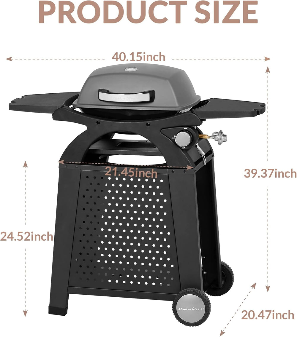 MASTER COOK Single Burner Propane Gas Grill, 11,500 BTU Portable Tabletop Bar...