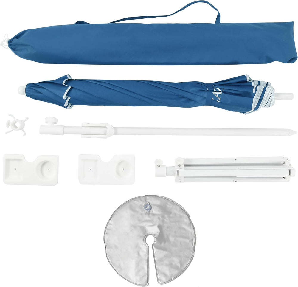 Seazul 6.5ft Sun Shade Umbrella, Portable Umbrella with Stand for Sports