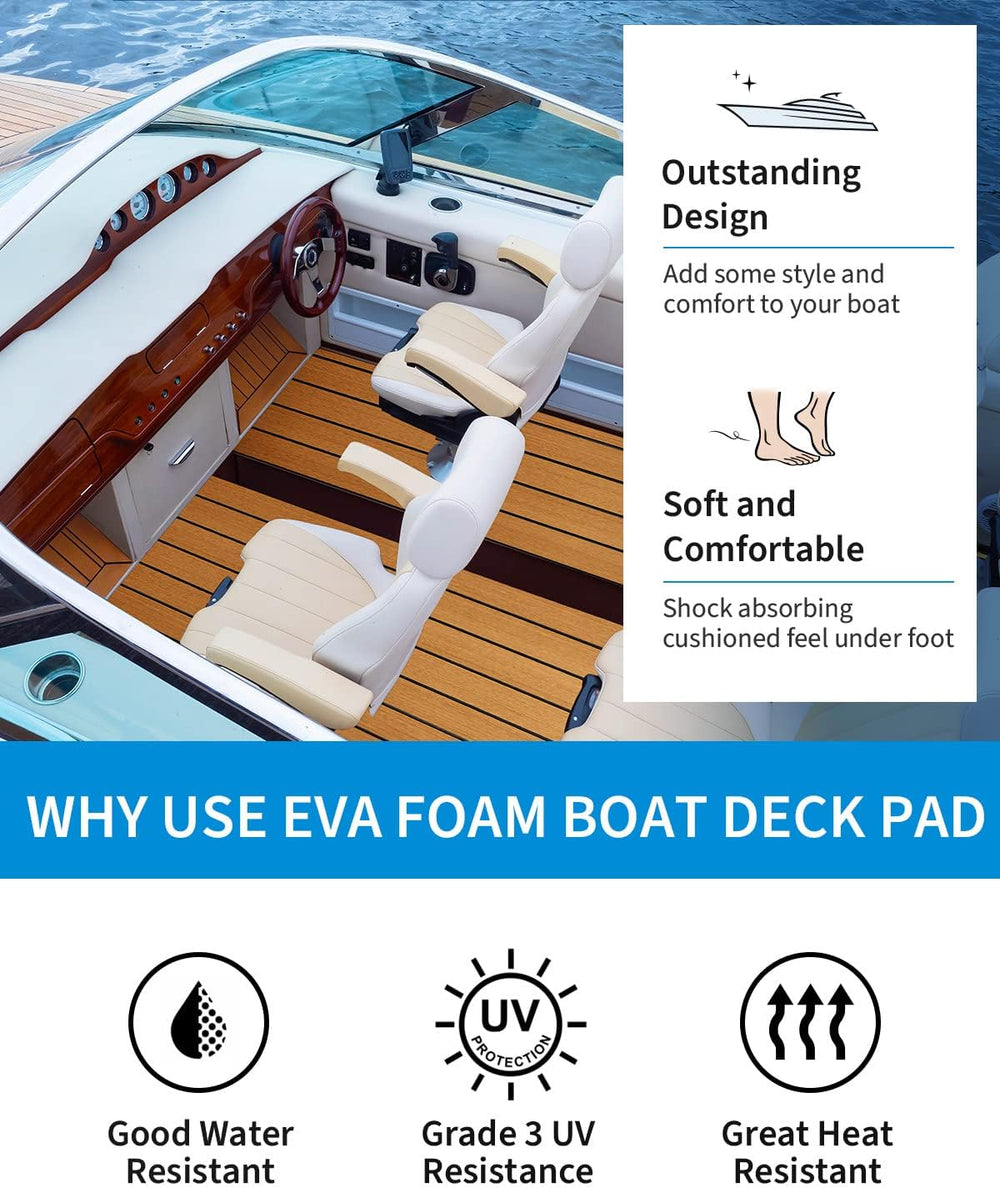 OCEANBROAD Boat Flooring 96''x16.8''/28.8''/36'&#...
