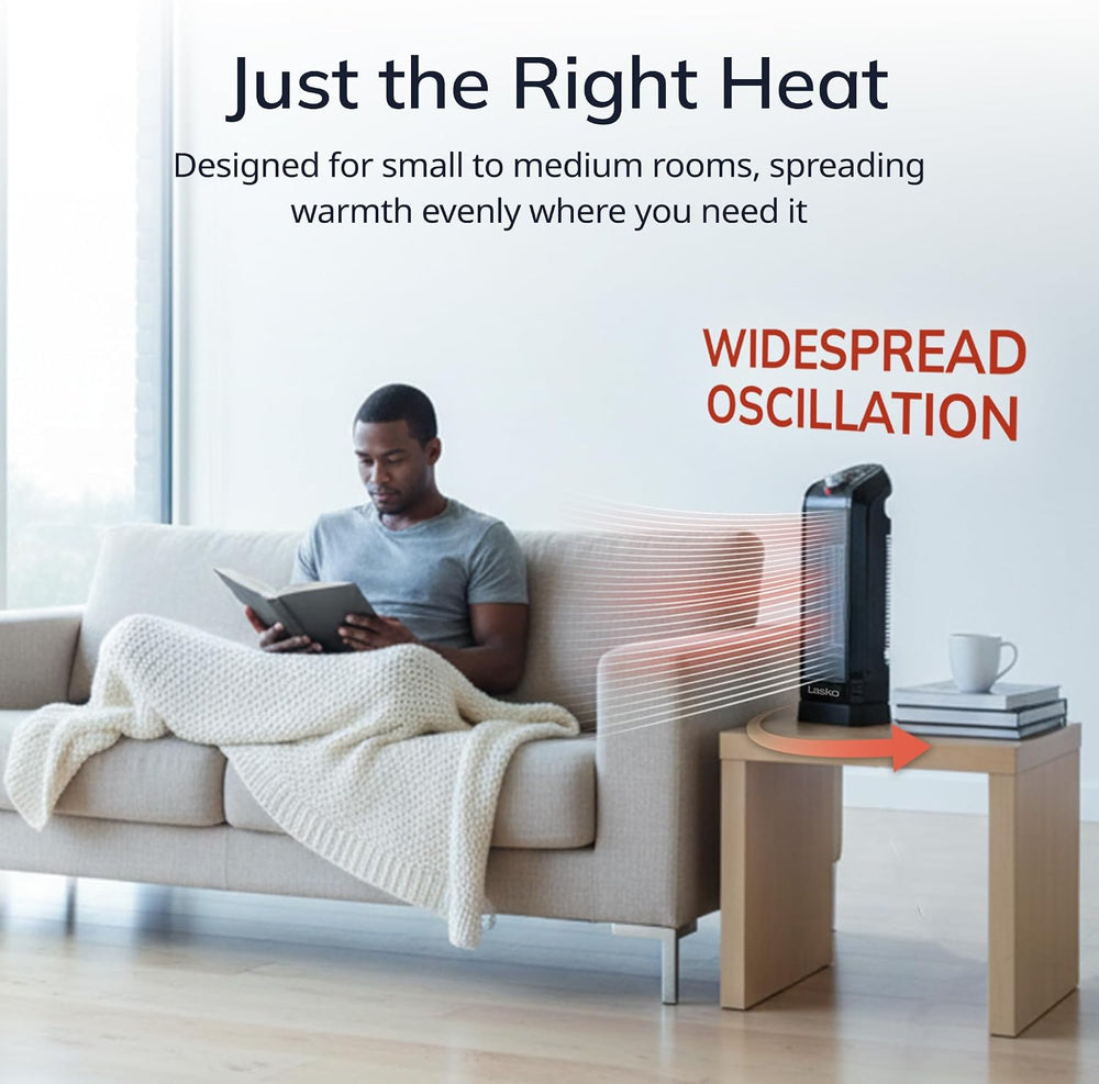 Lasko Oscillating Ceramic Tower Space Heater for Home with Overheat Protectio...