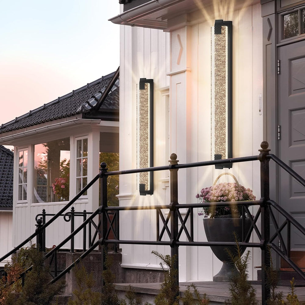camuucci Dusk to Dawn Outdoor Wall Light, Sparkling Glow Porch Sconce