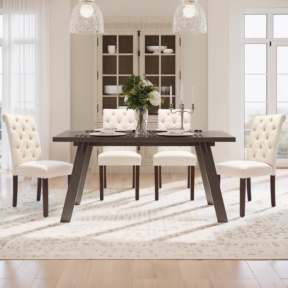 COLAMY Tufted Dining Chairs Set of 4, Accent Parsons Diner Chair Upholstered ...