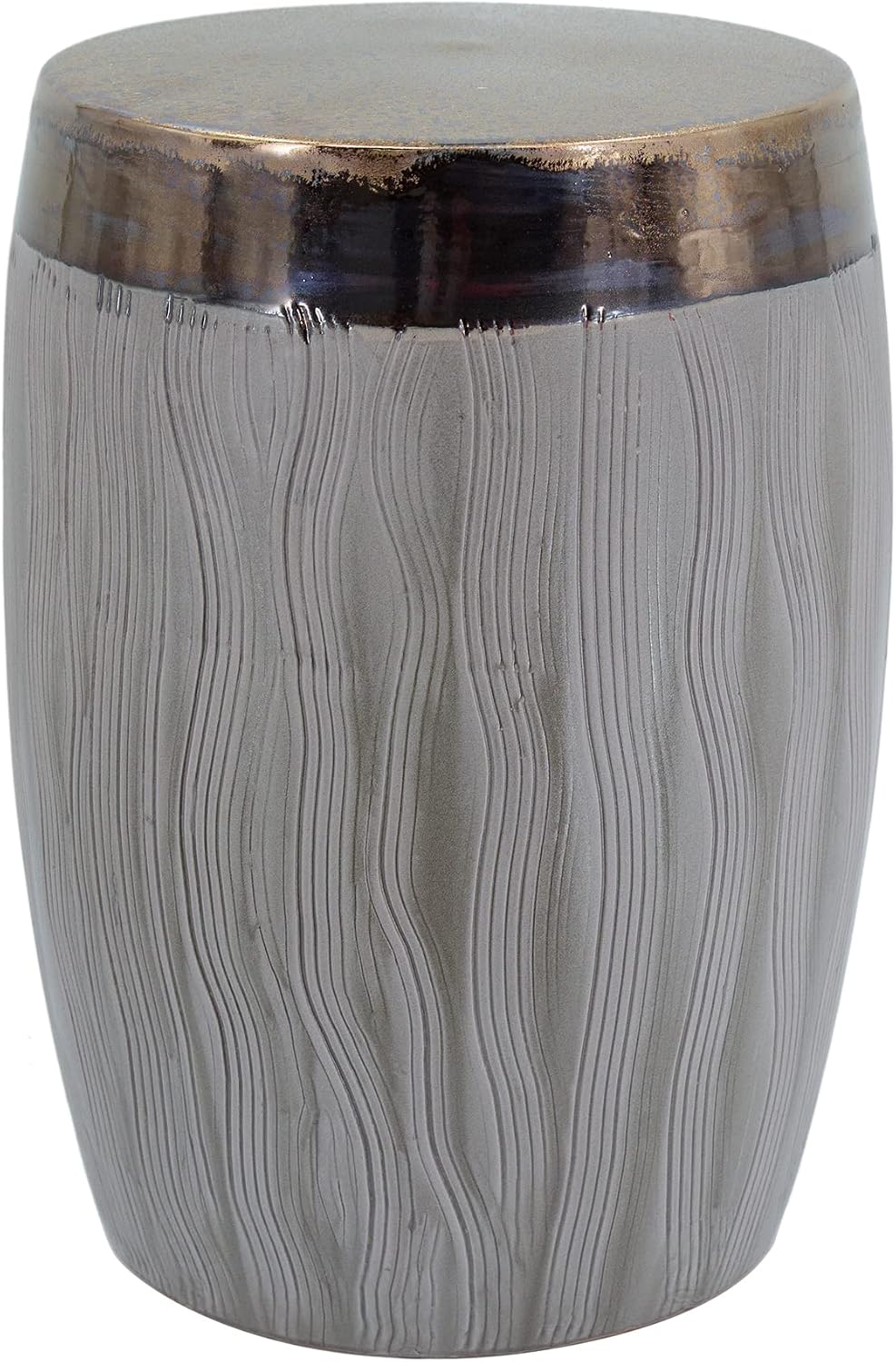 A&B Home Wave Pattern Stool - Drum Shape Ceramic Stool, Decorative Multip...