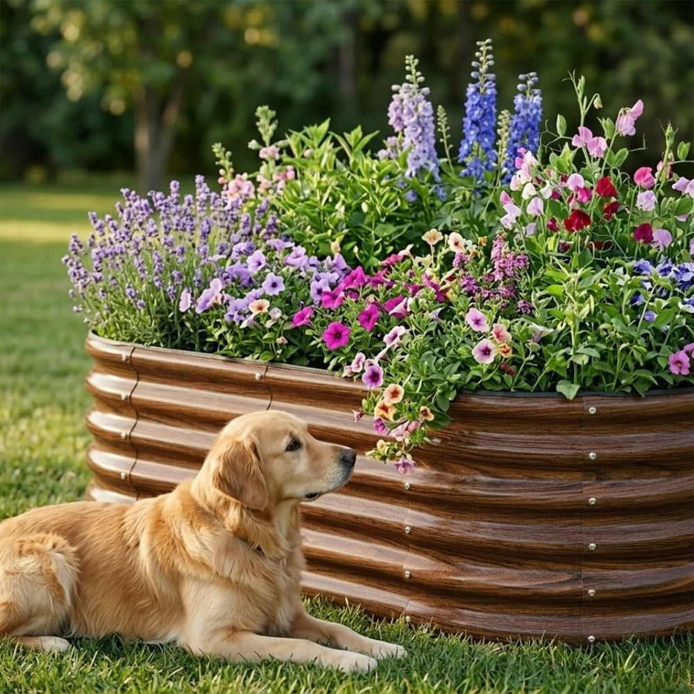 SnugNiture 3 Pcs 4x2x1.5ft Raised Garden Bed Outdoor, 17" Tall Galvanize...