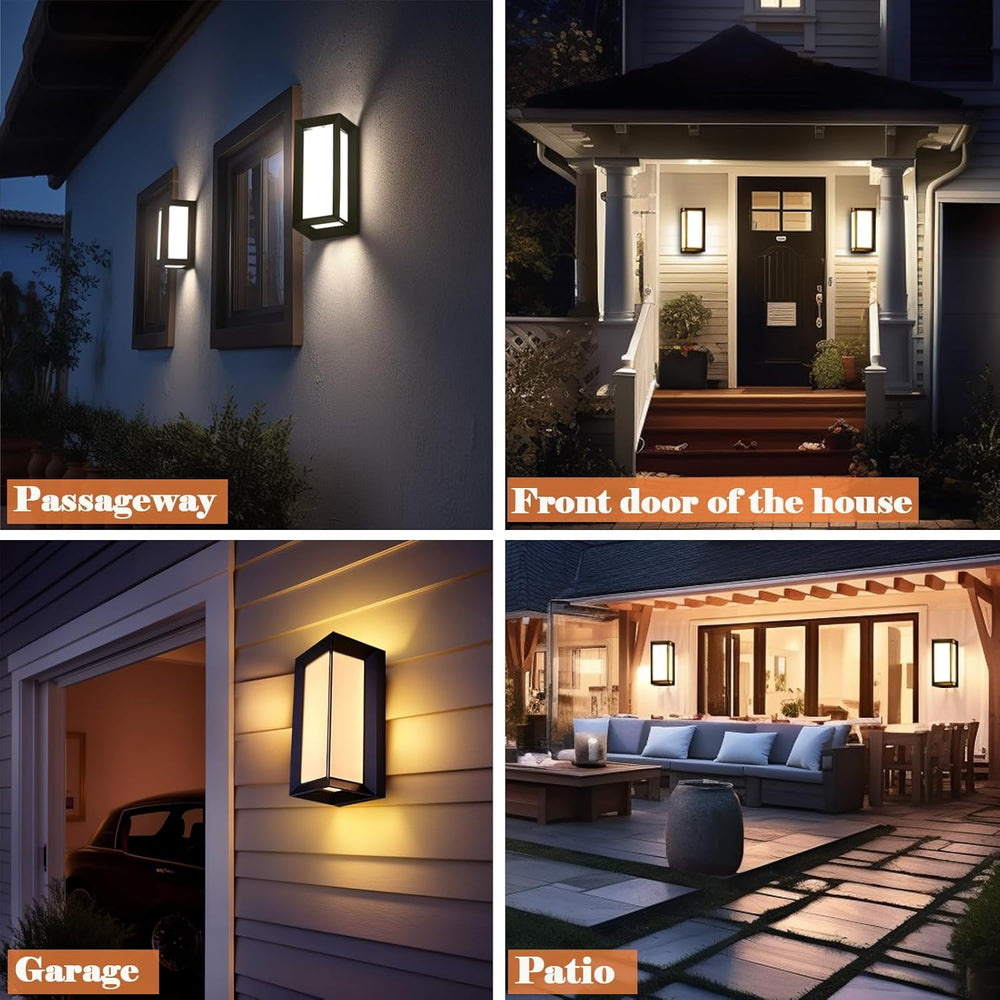 iYogaled 3CCT Outdoor Wall Lights, 12W IP65 Aluminum Porch Lights Outdoor