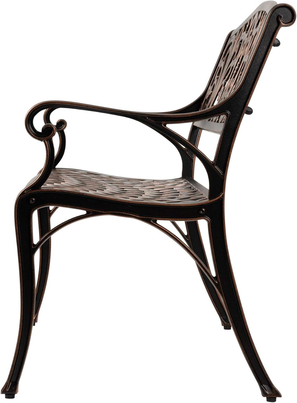 Patio Sense Decatur Rust-Resistant Cast Aluminum Bench, Antique Bronze