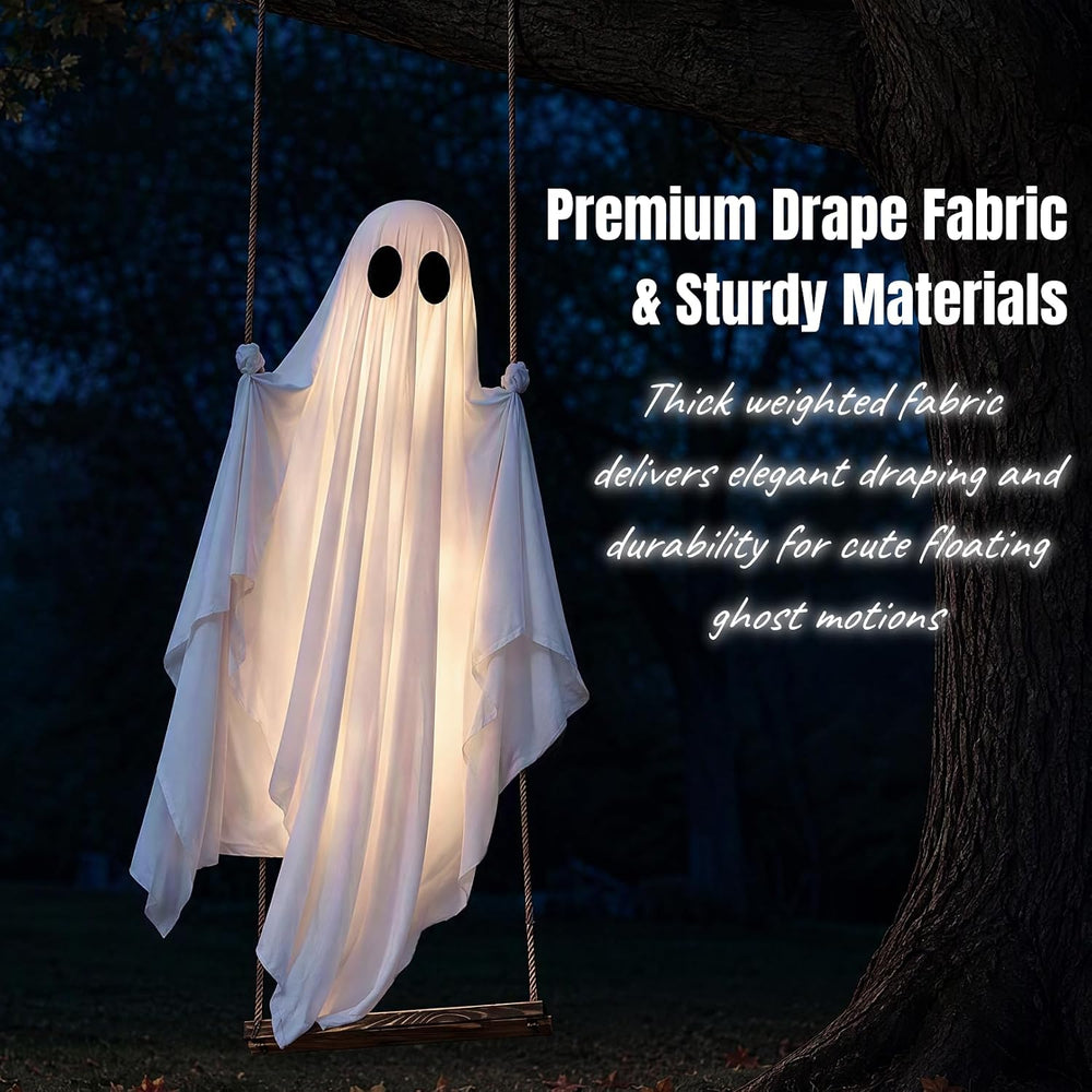Halloween Decorations Outdoor - 5FT Large Hanging Swing Ghost Halloween Decor...