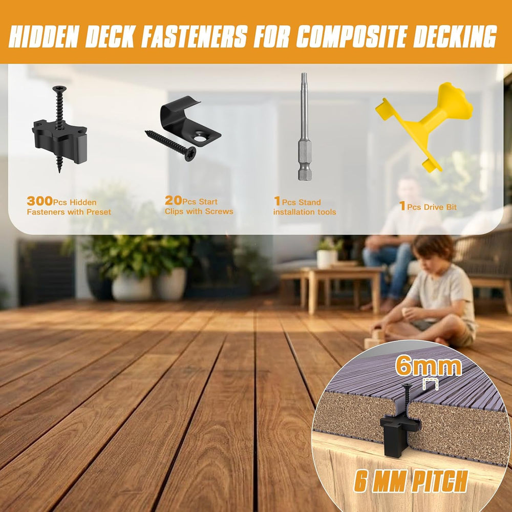 Deckit 300 PCS Hidden Deck Fasteners for Composite Decking - Universal Nylon ...