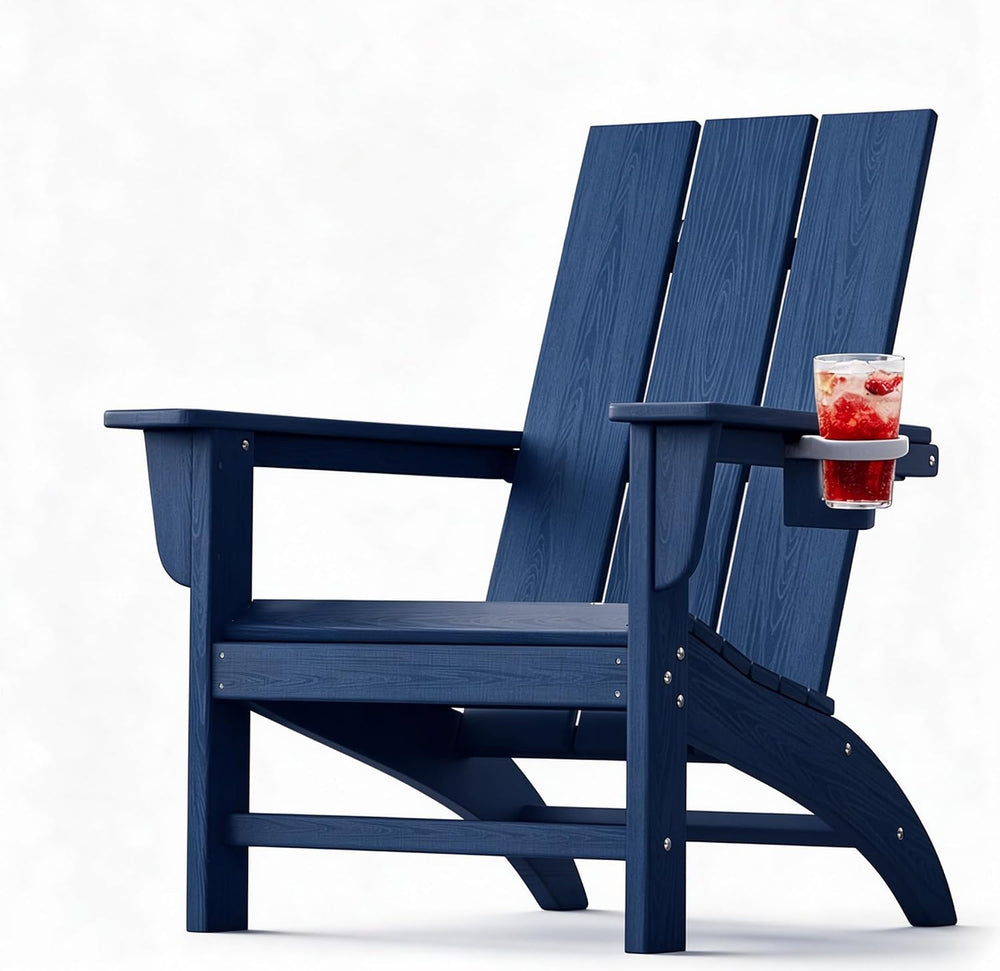 Poly Lumber Adirondack Chair, All-Weather Resistant Outdoor Patio Chairs, Loo...