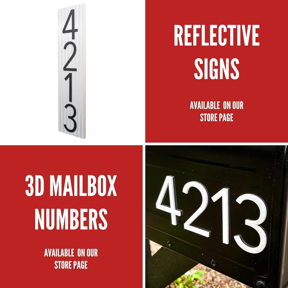Address Signs for House - Modern Black 20” Horizontal House Number Sign