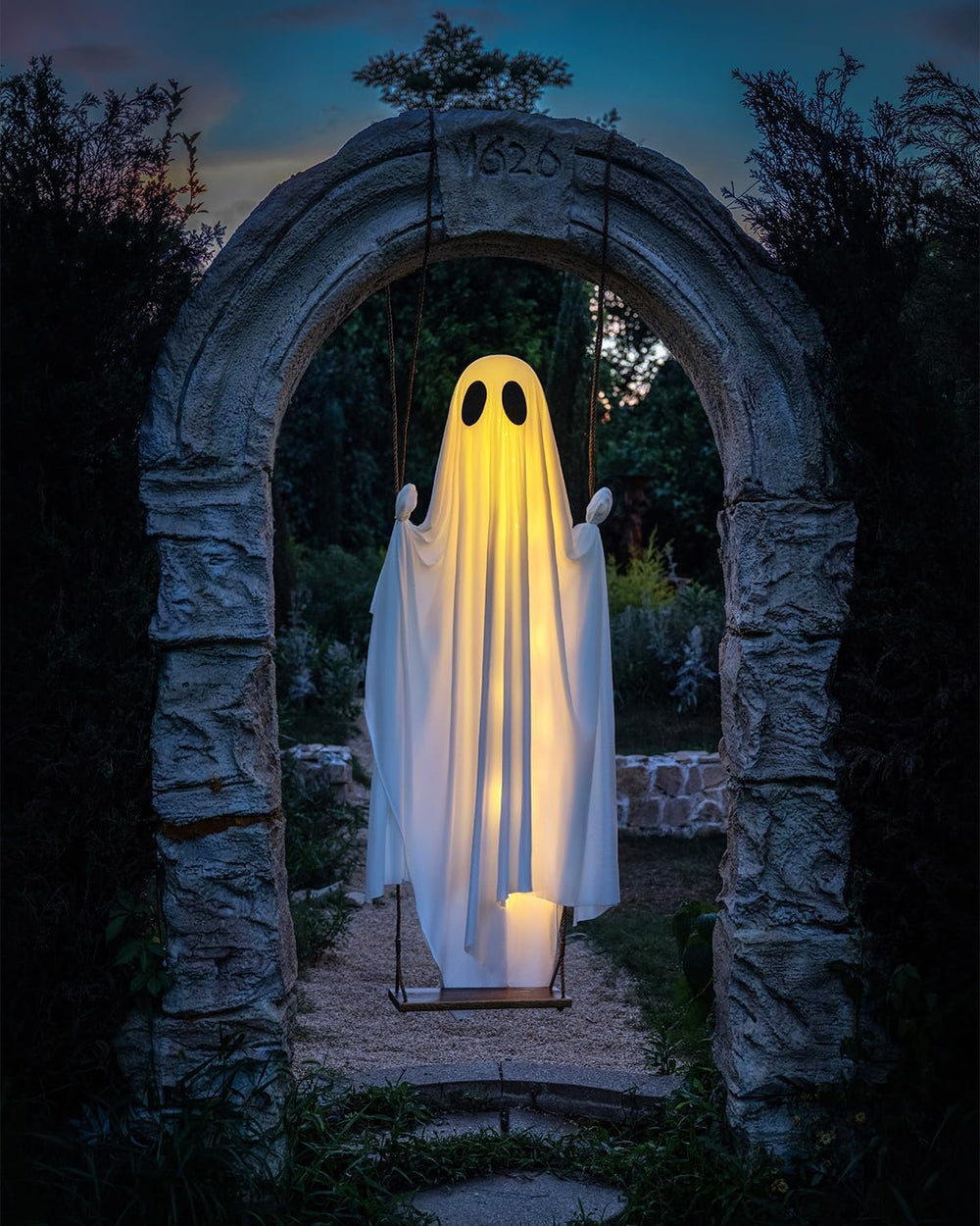 Halloween Decorations Outdoor - 5 FT Large Hanging Swing Ghost Halloween Deco...