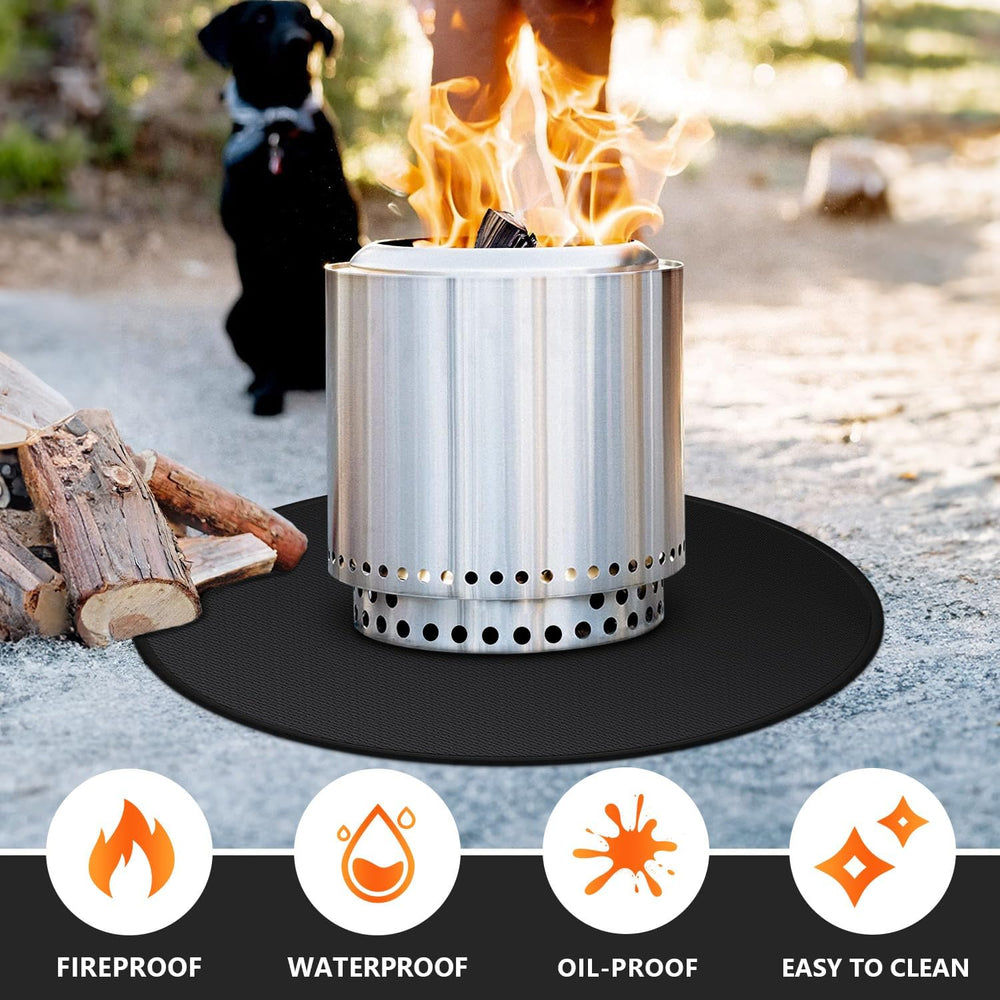59" Fire Pit Mat for Solo Stove Bonfire, Double-Sided Fireproof Under Gr...
