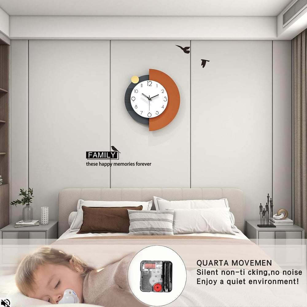FLEBLE Modern Wall Clocks for Living Room Decor Large Decorative Wall Clock