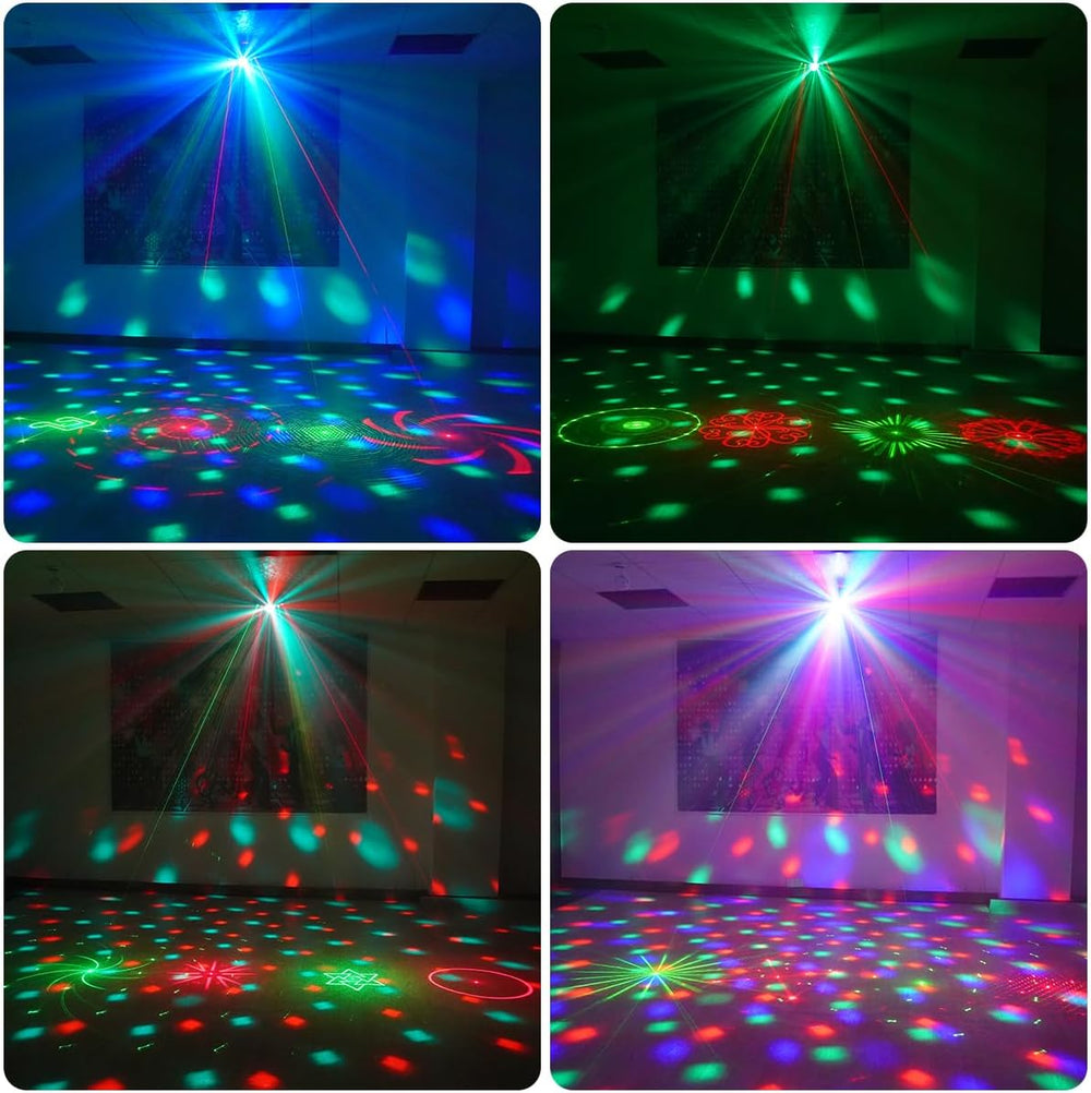 LAUCNPTY DJ Disco Ball Party Lights with DMX512 and Sound Activated, LED Stag...