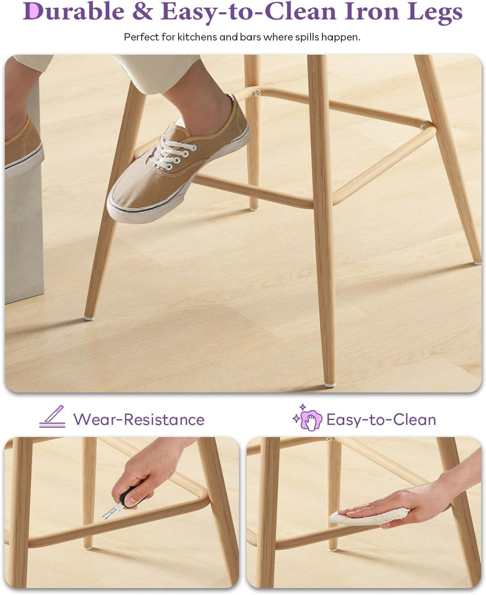 26'' Bar Stools Set of 2, Rattan Counter Height Swivel Stools for Kit...