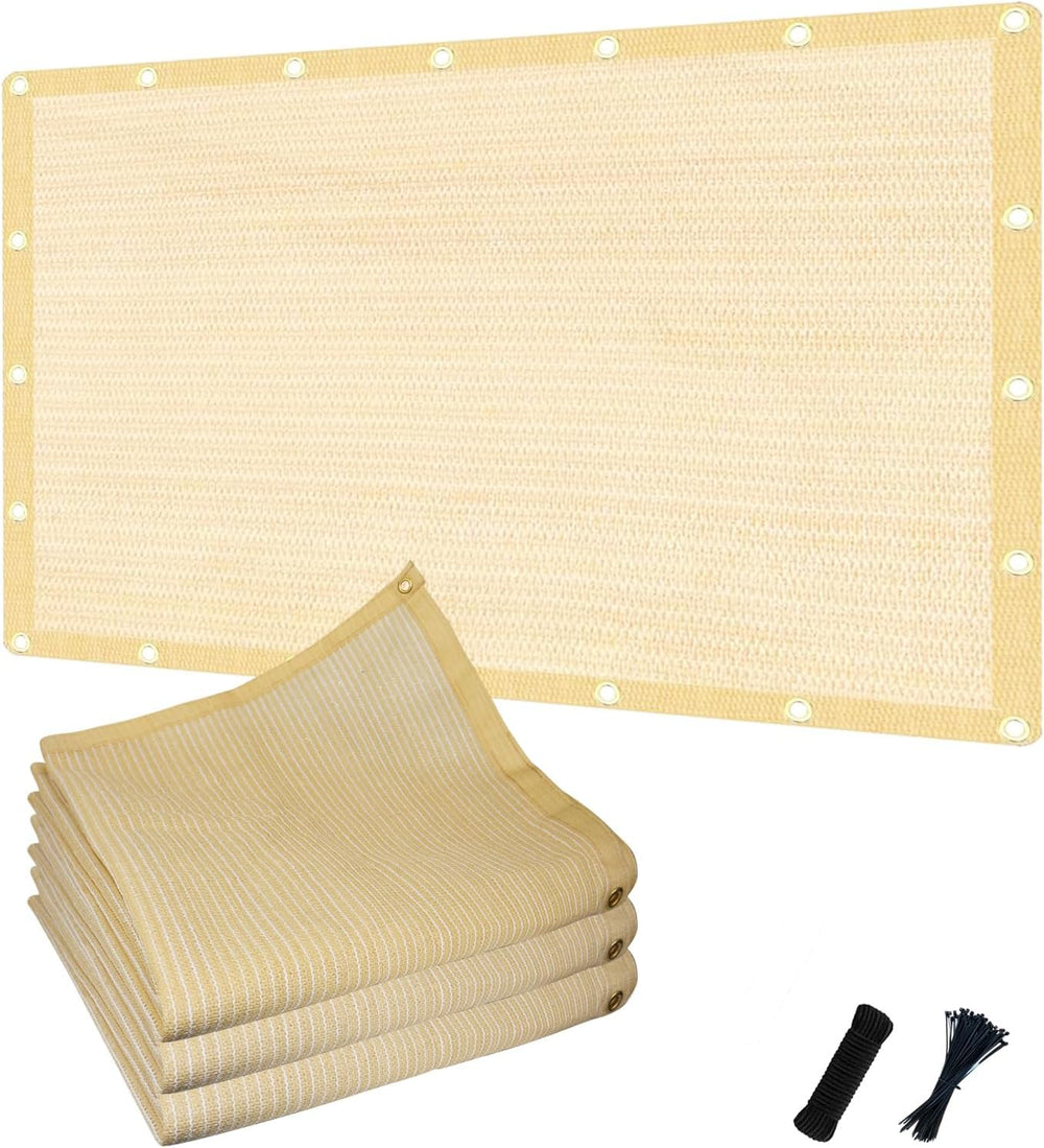 90% Shade Cloth with Grommets, 8x15FT Sun Shade Cloth, 200GSM Mesh Tarp