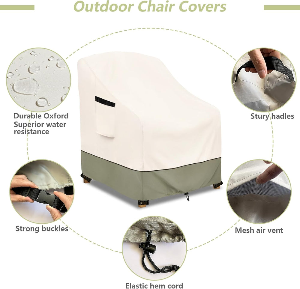 Outdoor Chair Covers 4 Pack 32 W x 35 D x 36 H inches,600D Heavy Duty Waterpr...