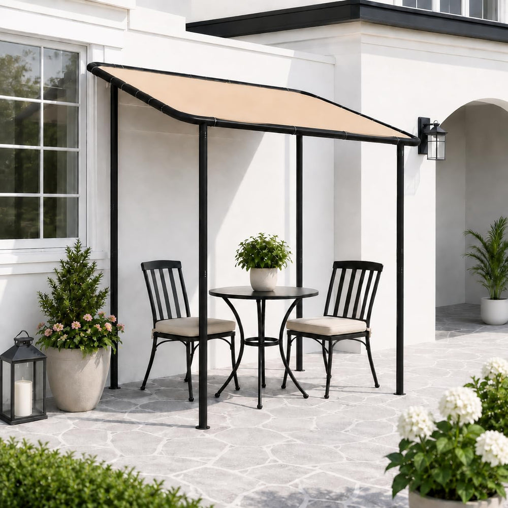 Aoxun 8x5 Lean to Canopy,Freestanding Sloped Roof Pergola Porch Awning