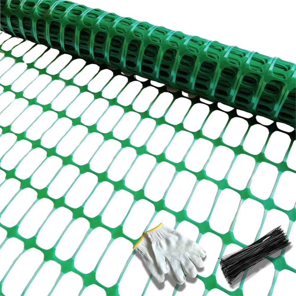 PotatoLife Green Plastic Garden Fence, Extra Strength, 40''x100'