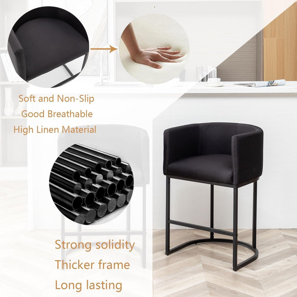 Riknuxi Counter Height Bar Stools Set of 3, Modern Bar Stool with Back, Barre...
