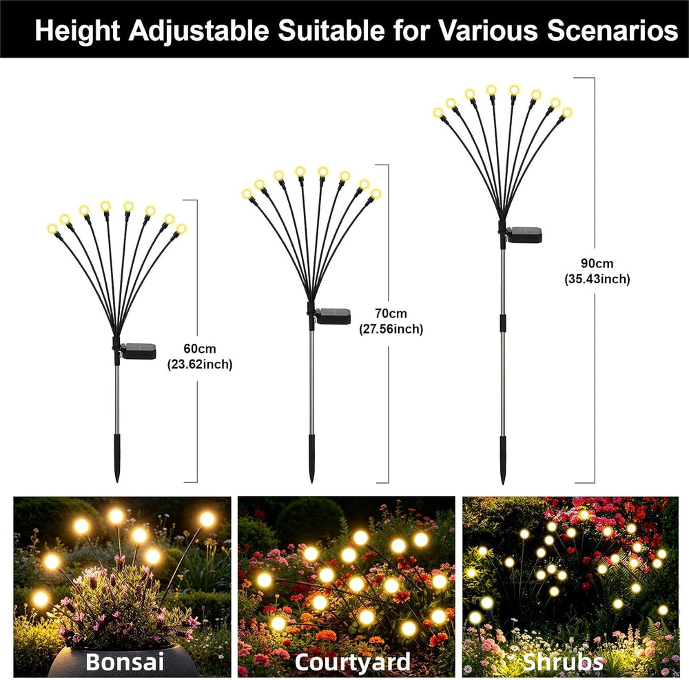 Solar Firefly Lights Outdoor Yard Garden Decor Warm White 6 Pack