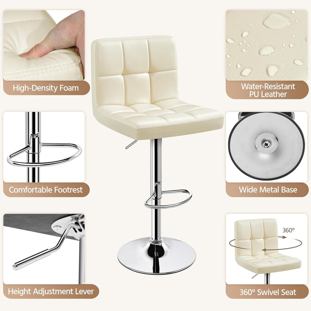 Yaheetech Bar Stools Set of 4 Adjustable Counter Height Barstools Beige