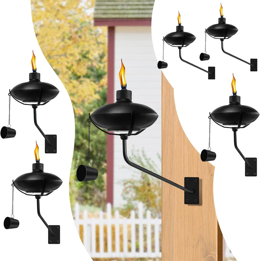6 Pack Wall Mounted Citronella Torches, 18 oz Garden Torches for Outside, Ref...