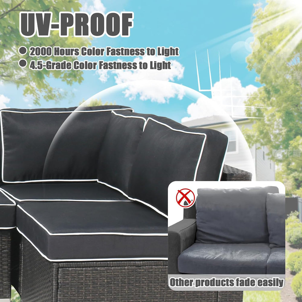 14 Piece Patio Cushion Covers Replacement Splashproof Fade Resistant Outdoor ...