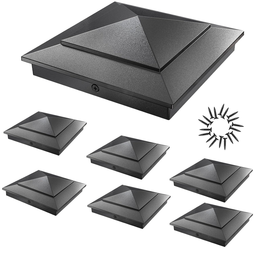10 Pack 4x4 Post Caps, Aluminum Fence Post Cap for True 3.5"x3.5" W...