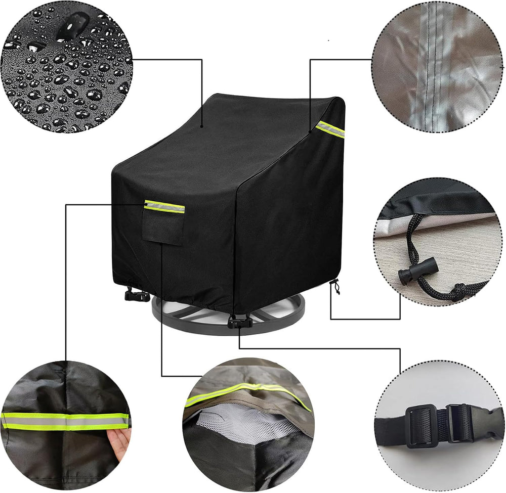 Outdoor Swivel Chair Cover 2 Pack,(32Wx35Dx36H inches )100% Waterproof Heavy ...