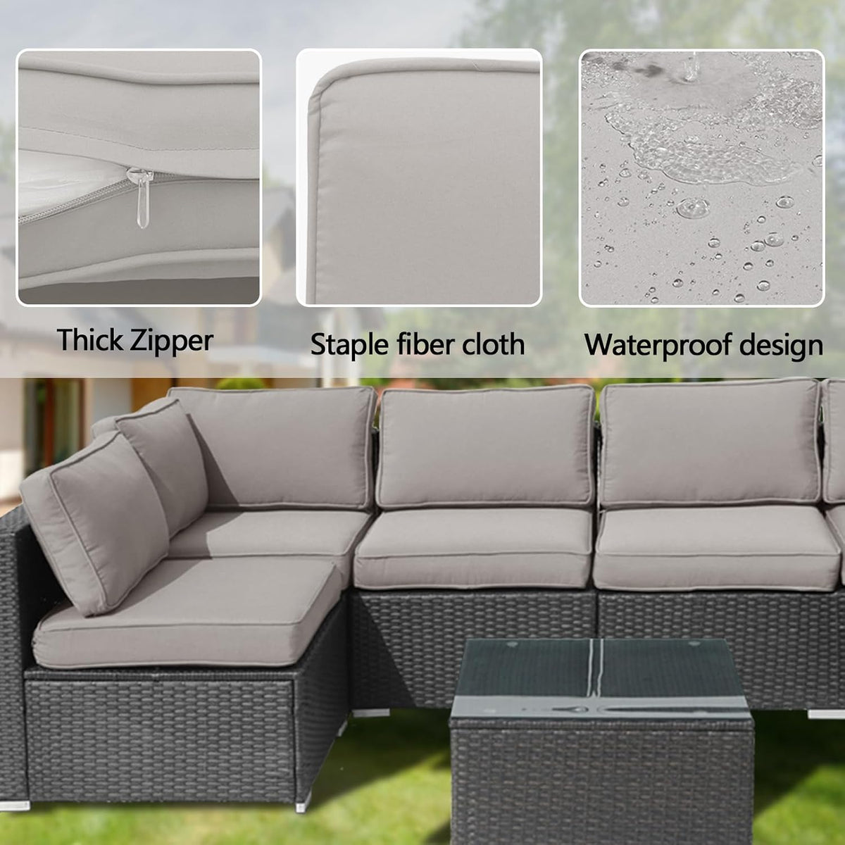 14pieces patio cushion covers replacement outdoor couch cushions, package contents