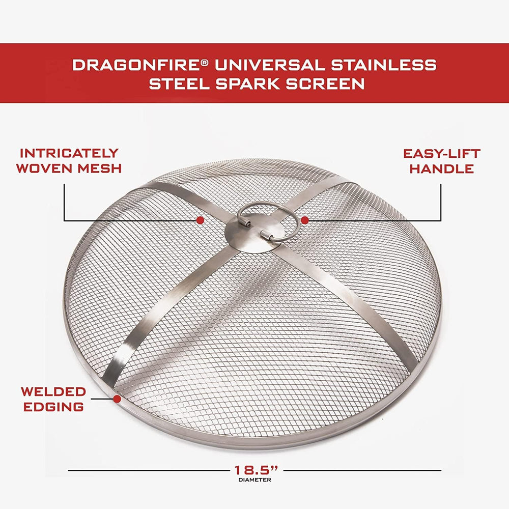 Dragonfire 18.5 Inch Universal Stainless Steel Spark Screen, Durable Mesh Sta...