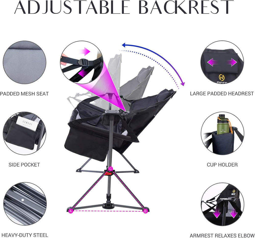 Nice C Hammock Camping Chair with Stand, Swing Rocking Chair (1 Pack)