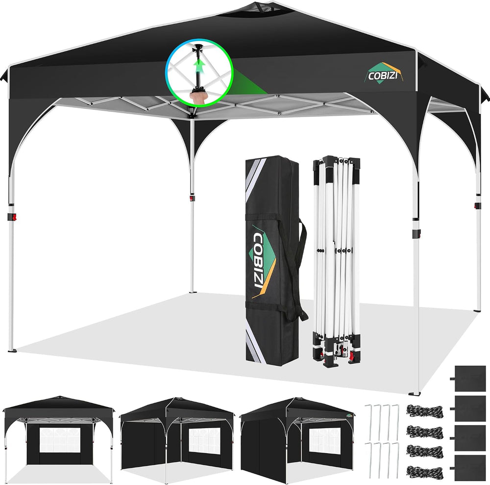 COBIZI Canopy Tent 10x10, Easy Up 10x10 Pop Up Canopy for Party Camping, Part...
